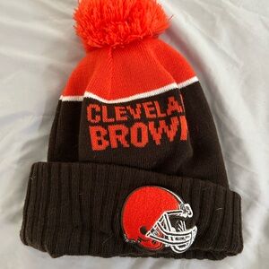 New Era Cleveland Browns Knit Beanie - Red and Brown